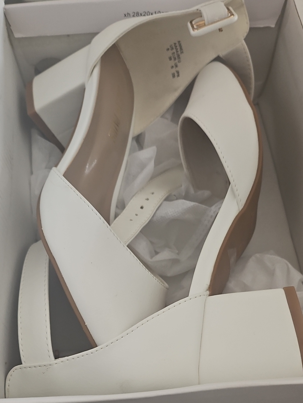 Dream Pairs White Block Heel Sandals with Ankle Strap